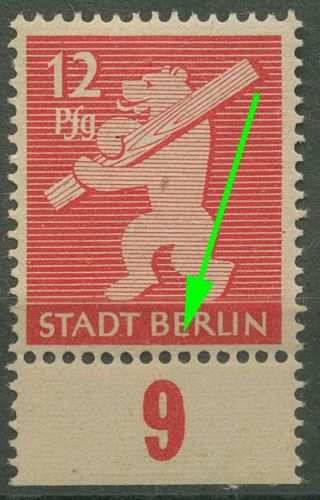 SBZ Berlin & Brandenburg 1945 Freimarke Plattenfehler 5 AA wa z f 99 postfrisch
