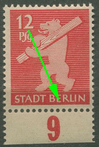 SBZ Berlin & Brandenburg 1945 Freimarke Plattenfehler 5 AA wb z f 99 postfrisch