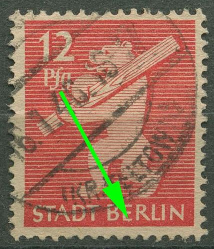 SBZ Berlin & Brandenburg 1945 Freimarke Plattenfehler 5 AA wa z f 99 gestempelt