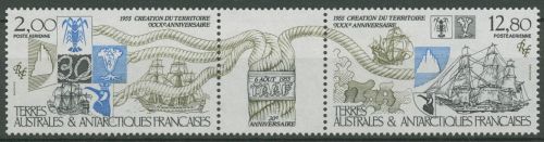 Franz. Antarktis 1985 Segelschiffe Tiere Blume 206/07 ZD postfrisch (C42720)