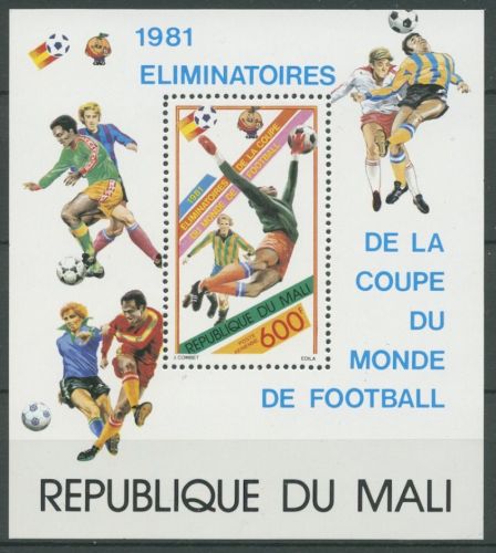 Mali 1981 Fußball-WM Spanien Vorrunde Block 15 postfrisch (C27078)