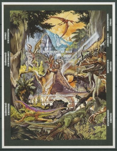 Mali 1994 Prähistorische Tiere Dinosaurier Block 42 A postfrisch (C24524)