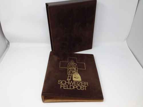 PHILSWISS Ringbinder/ Kassette braun Schweizer Feldpost gebraucht (Z742)
