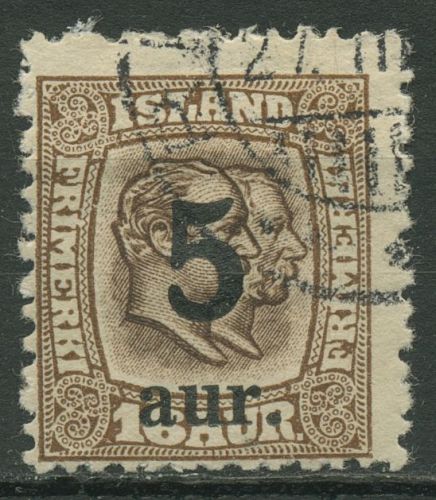 Island 1921 Könige Christian u. Frederik neuer Wertaufdruck 105 gestempelt