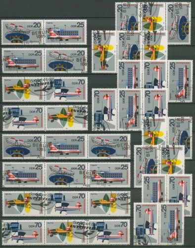 DDR 1980 25 Jahre INTERFLUG 2516/19 ZD alle Kombinationen mit SST (SG31260)