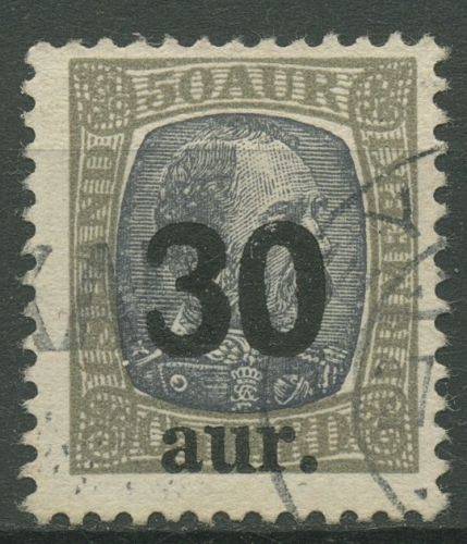 Island 1925 König Christian IX. neue Wertaufdrucke 112 gestempelt