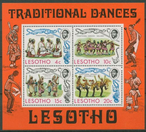 Lesotho 1975 Traditionelle Tänze Block 2 postfrisch (C42735)