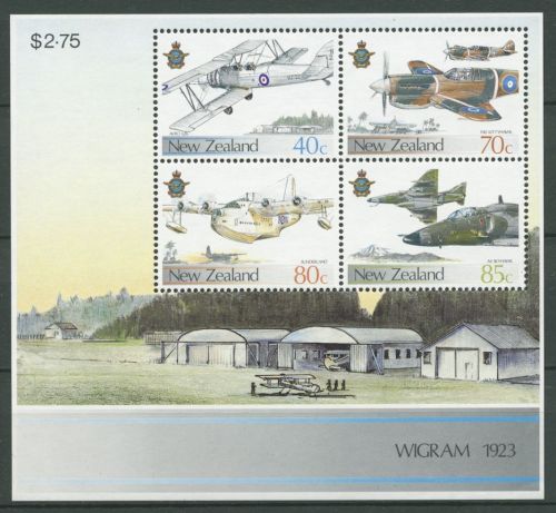 Neuseeland 1987 Geschichte des Militärs Flugzeuge Block 10 postfrisch (C25822)