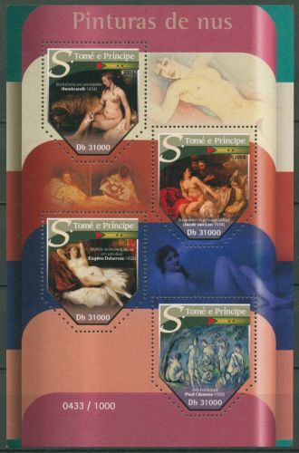 Sao Tomé und Príncipe 2015 Aktgemälde 6465/68 K postfrisch (C42762)
