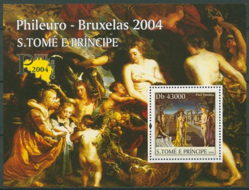 Sao Tomé und Príncipe 2004 Gemälde von Delvaux Block 526 postfrisch (C42765)