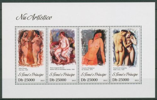 Sao Tomé und Príncipe 2013 Aktgemälde Picasso 5231/34 K postfrisch (C42777)