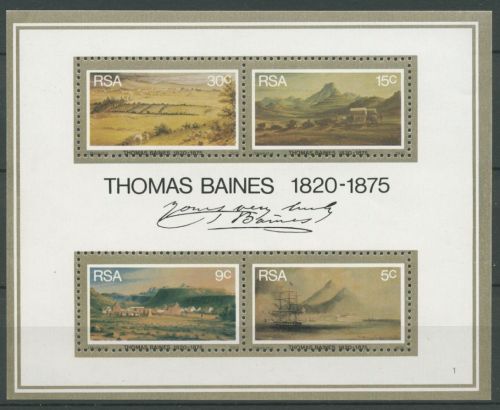 Südafrika 1975 Gemälde von Thomas Baines Block 3 postfrisch (C25110)