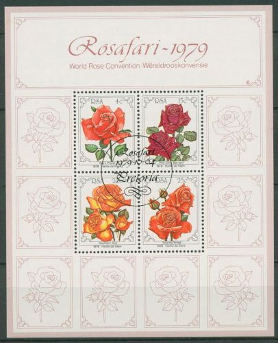 Südafrika 1979 Blumen 4. Welt-Rosen-Kongtress Block 8 gestempelt (C42786)