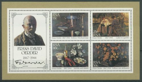 Südafrika 1985 Stlleben Gemälde von Frans Oerder Block 17 postfrisch (C24978)
