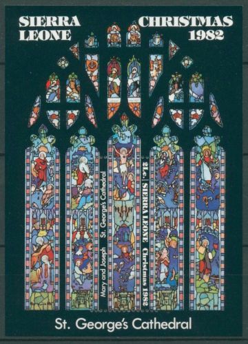 Sierra Leone 1982 Weihnachten Kirchenfenster Block 12 postfrisch (C28675)