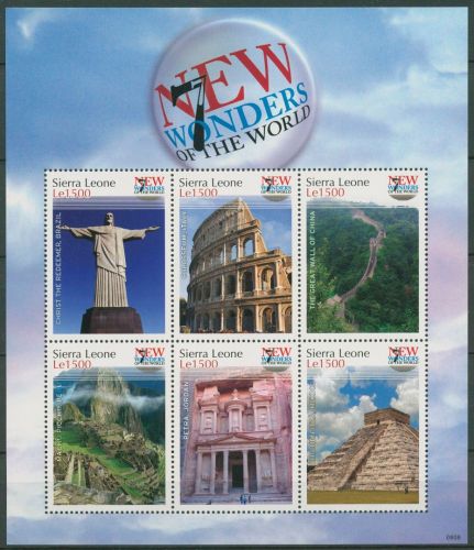 Sierra Leone 2008 Die neuen sieben Weltwunder 5085/90 K postfrisch (C42800)