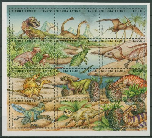 Sierra Leone 1995 Prähistorische Tiere 2257/68 ZD-Bogen postfrisch (C42798)