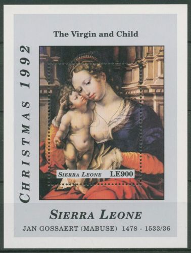 Sierra Leone 1992 Weihnachten Gemälde von Gossaert Block 207 postfrisch (C42793)