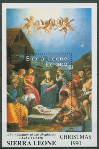 Sierra Leone 1990 Weihnachten Gemälde Block 145 postfrisch (C42792)