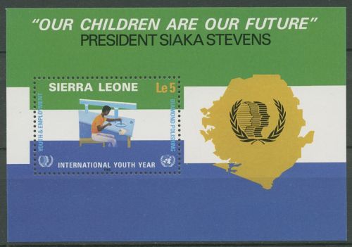 Sierra Leone 1985 Int. Jahr der Jugend Block 28 postfrisch (C42794)