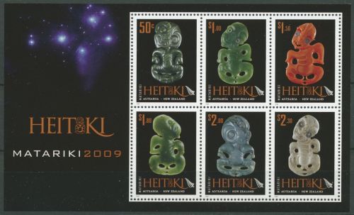 Neuseeland 2009 Kultur der Maori Jadefiguren Block 246 A postfrisch (C25791)
