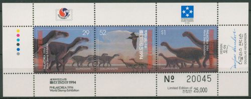 Mikronesien 1994 PHILAKOREA '94: Dinosaurier 380/82 K postfrisch (C73087)