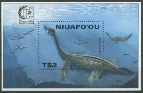 Niuafo'ou 1995 SINGAPORE Dinosaurier Plesiosaurus Block 16 postfrisch (C26747)