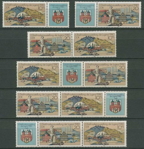 DDR 1980 Ausstellung der Jugend 2532/33 ZD alle Kombinationen postfr. (SG31261)