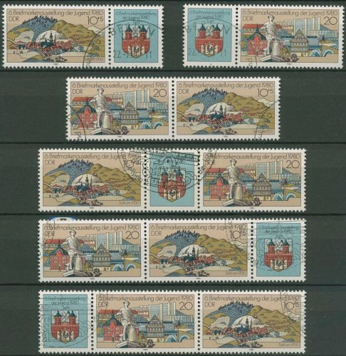 DDR 1980 Ausstellung der Jugend 2532/33 ZD alle Kombinationen mit SST (SG31262)