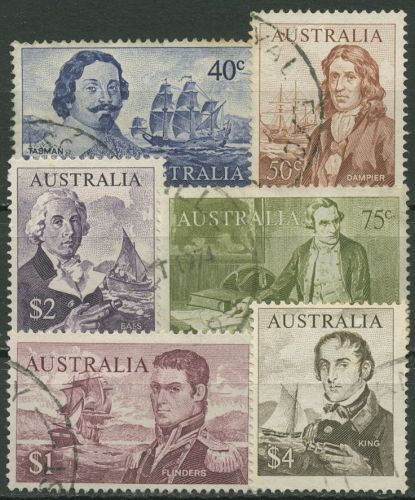 Australien 1966 Bedeutende Seefahrer Cook Flinders Bass 374/79 gestempelt