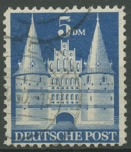 Bizone 1948 Bauten Markwert in Type I, 100 I Y B gestempelt