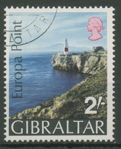 Gibraltar 1970 Europa Point Küste mit Leuchtturm 236 gestempelt