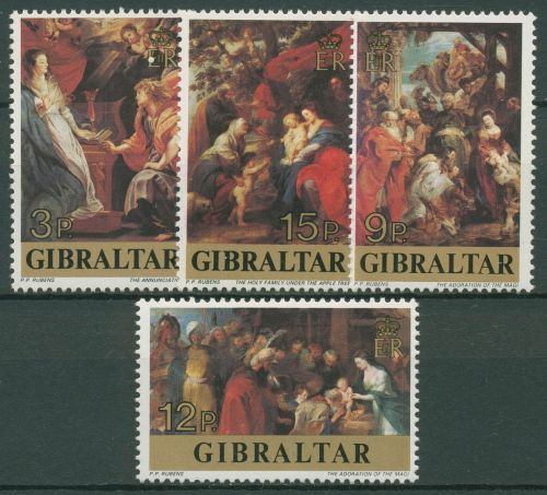 Gibraltar 1977 Weihnachten Gemälde v. Rubens 367/70 postfrisch