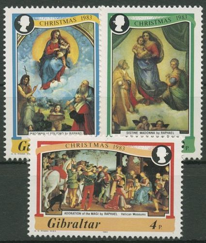 Gibraltar 1983 Weihnachten Gemälde Raffael 472/74 postfrisch
