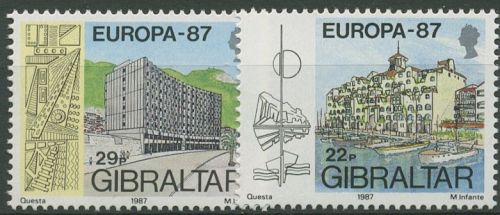 Gibraltar 1987 Europa CEPT Moderne Architektur 519/20 postfrisch