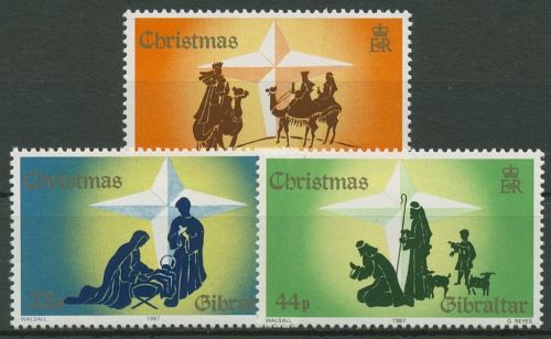 Gibraltar 1987 Weihnachten Weihnachtsgeschichte 541/43 postfrisch