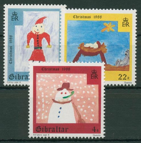 Gibraltar 1988 Weihnachten Kinderzeichnungen 560/62 postfrisch