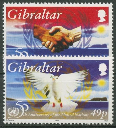 Gibraltar 1995 Vereinte Nationen UNO Emblem Friedenstaube 735/36 postfrisch