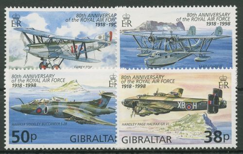 Gibraltar 1998 80 Jahr Royal Airforce Flugzeuge 822/25 postfrisch