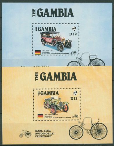Gambia 1986 100 Jahre Automobil Karl Benz Block 24/25 postfrisch (C28158)