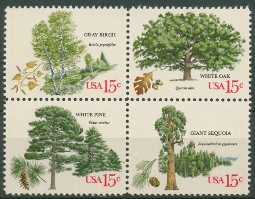 USA 1978 Försterei Bäume Mammutbaum Eiche 1364/67 ZD postfrisch