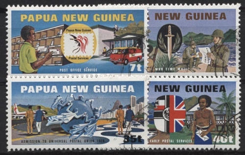 Papua Neuguinea 381/84 gestempelt Postzustellung, Postdienst