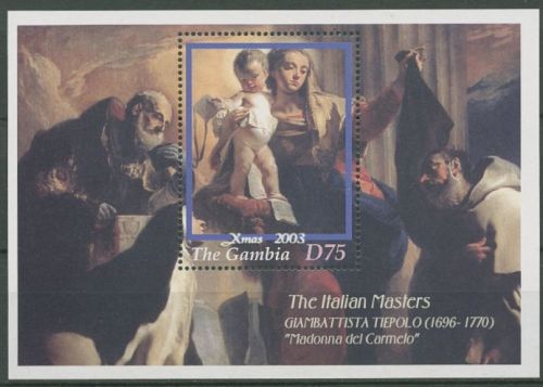 Gambia 2003 Weihnachten Gemälde von Tiepolo Block 647 postfrisch (C41054)