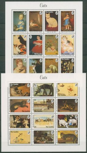 Gambia 1994 Katzen Katzengemälde 1876/99 K postfrisch (C42836)