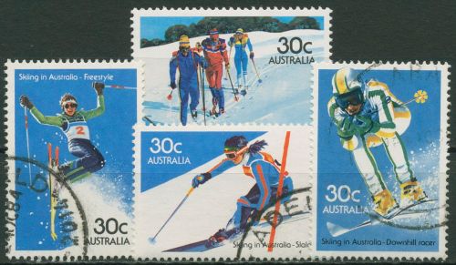 Australien 1984 Skisport Abfahrt Slalom Skilanglauf 875/78 gestempelt