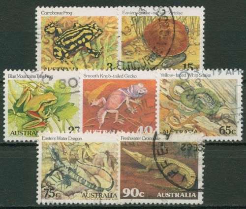 Australien 1982 Bedrohte Tiere Krokodil Echsen Frosch 781/87 A gestempelt