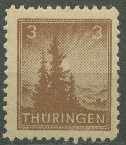 SBZ Thüringen 1945 Freimarke Vollgummierung 92 AX av postfrisch