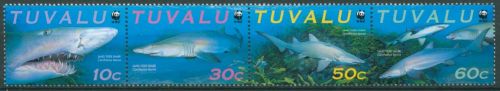 Tuvalu 2000 WWF Naturschutz Sandhai 862/65 ZD postfrisch (C26916)