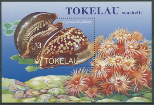 Tokelau 1996 Meerestiere Porzellanschnecken Block 9 postfrisch (C23018)