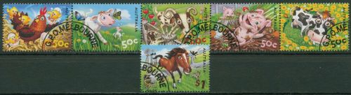 Australien 2005 Farmtiere Ziege Huhn Pferd Rind 2492/97 ZD gestempelt (C42559)